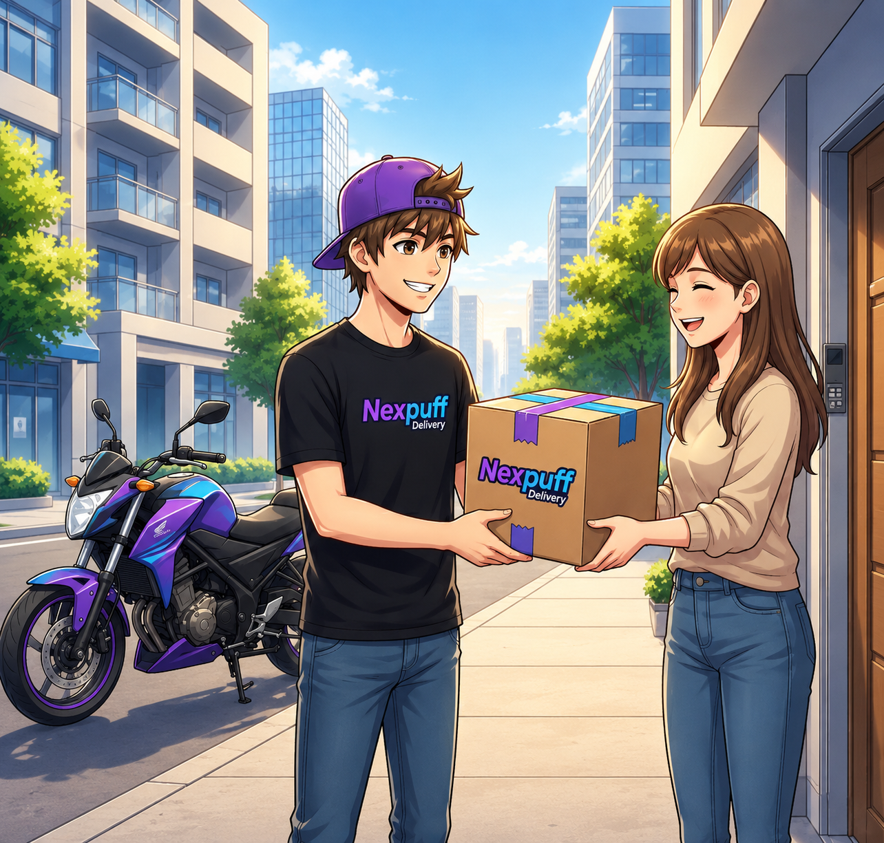 Entrega Nexpuff sendo recebida